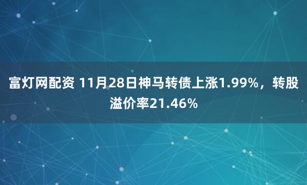 富灯网配资 11月28日神马转债上涨1.99%，转股溢价率21.46%
